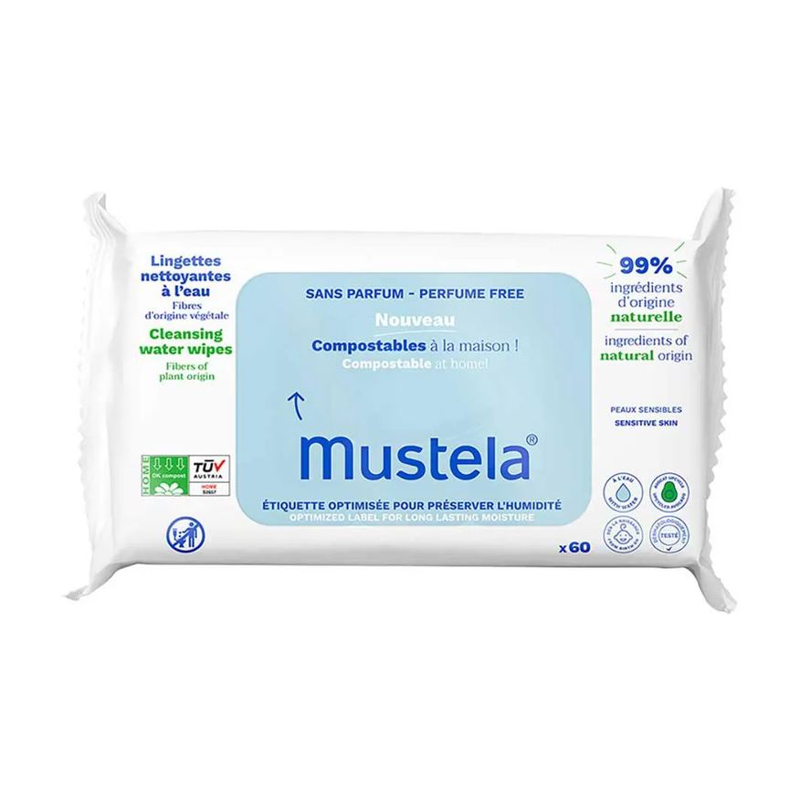 Mustela Toalha Umedecida Compotáveis sem Perfume 60un
