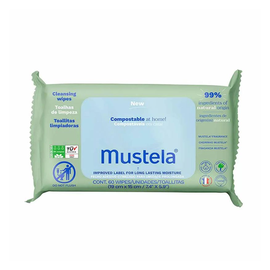 Mustela Toalhas Umedecidas Compostáveis com Perfume 60un
