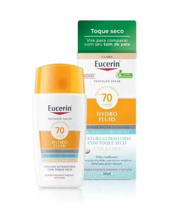 Eucerin Hydro Fluid Fps70 Protetor Solar Cor Clara 50ml