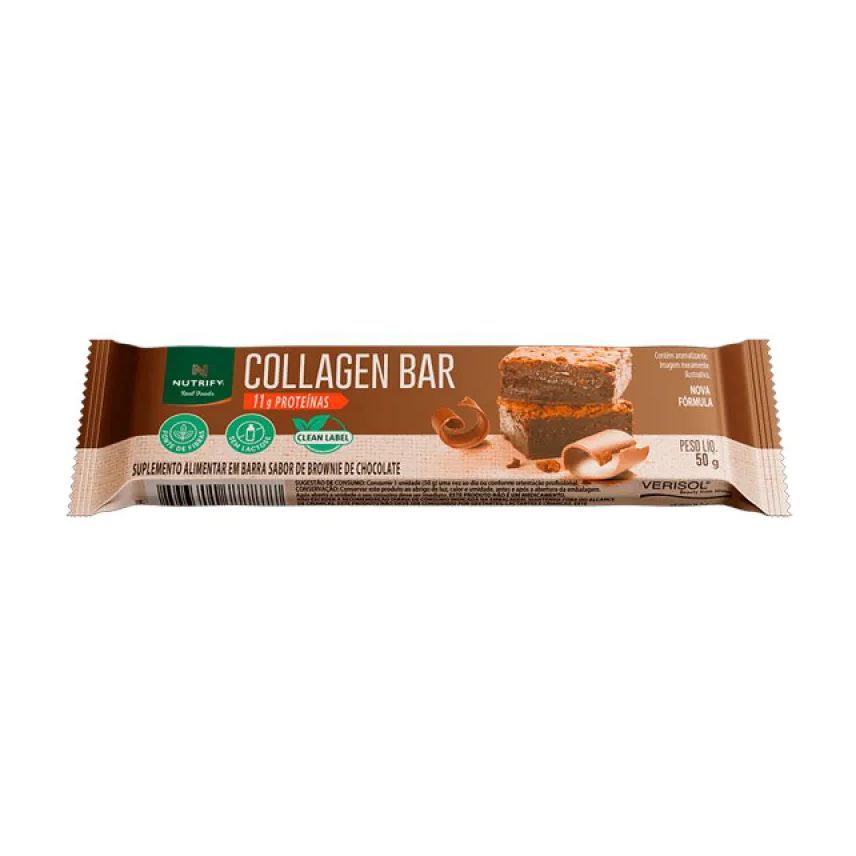 Nutrify Barra de Proteína Collagen Bar Brownie de Chocolate 50g