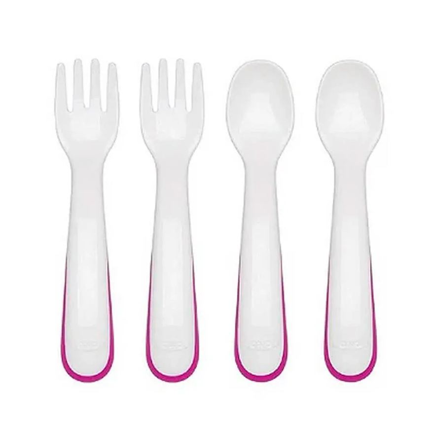 Oxotron Jogo de Talheres Infantil Branca/Rosa - Oxotot