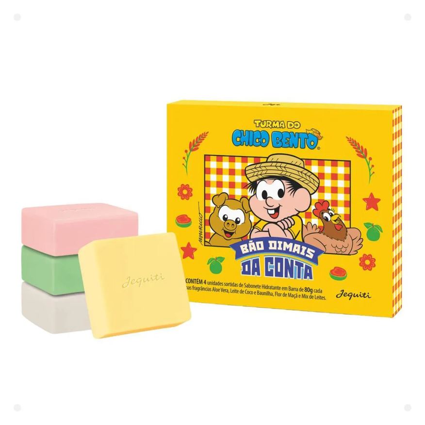 Jequiti Kit Turma do Chico Bento: Estojo com 4 Sabonetes