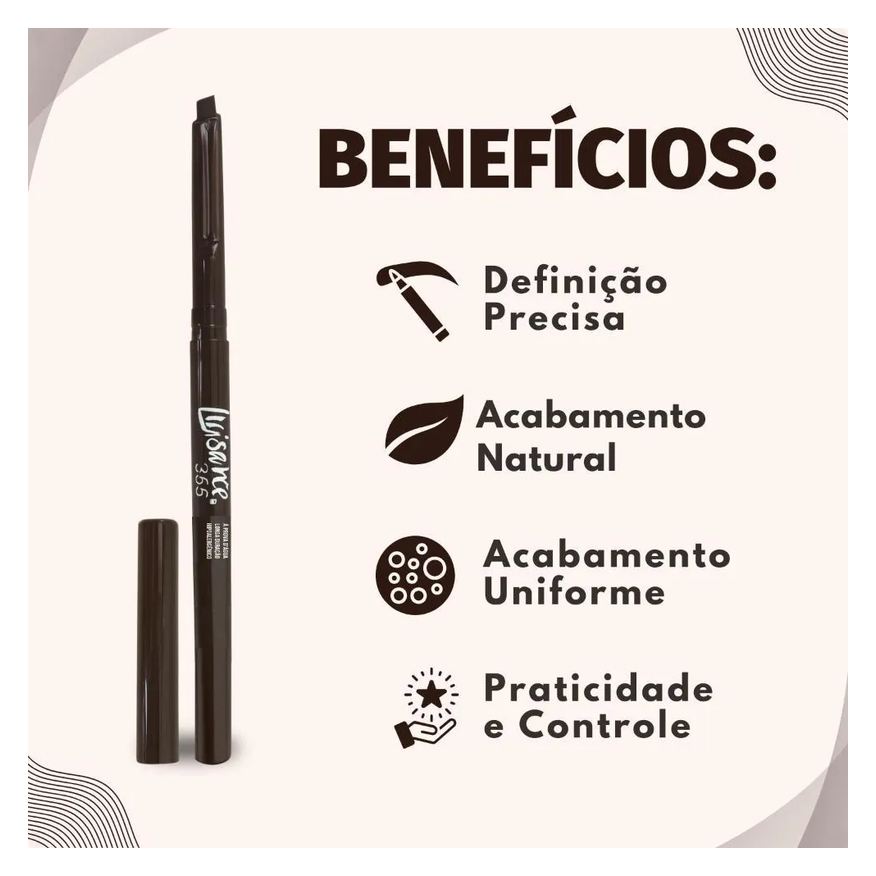 Retrátil Lápis para Sobrancelha Luisance 365 Castanho Claro Hipoalergênico L5218