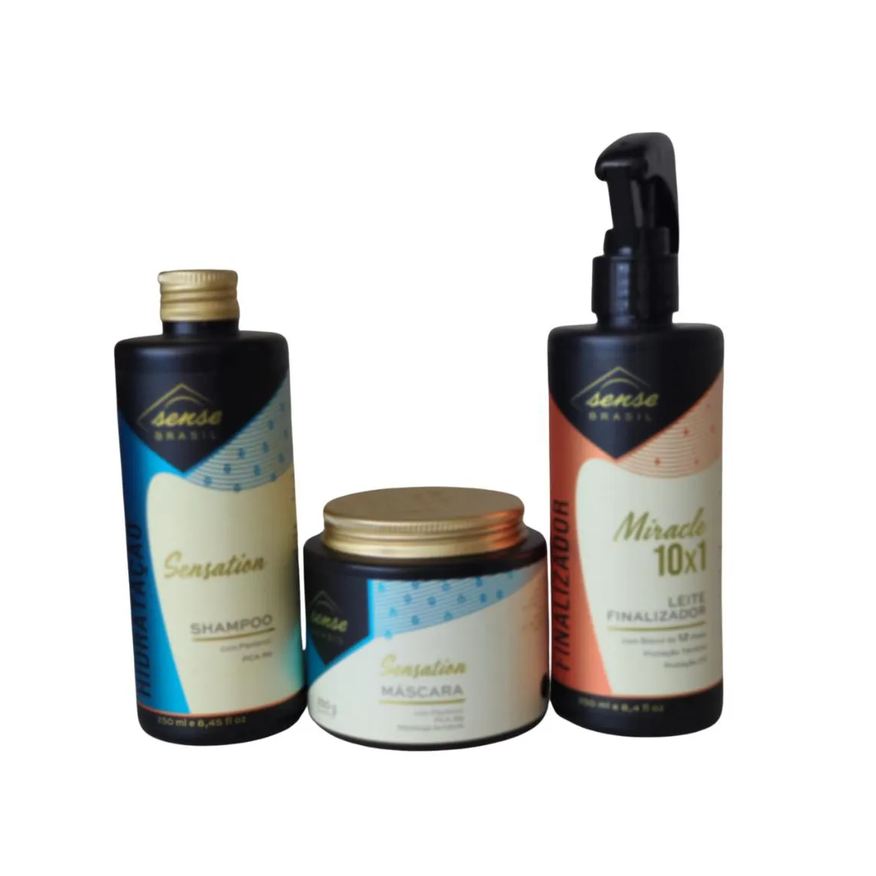 Sense Brasil Sense Kit Duo Sensation 250ml + Miracle Leite Finalizador 250ml