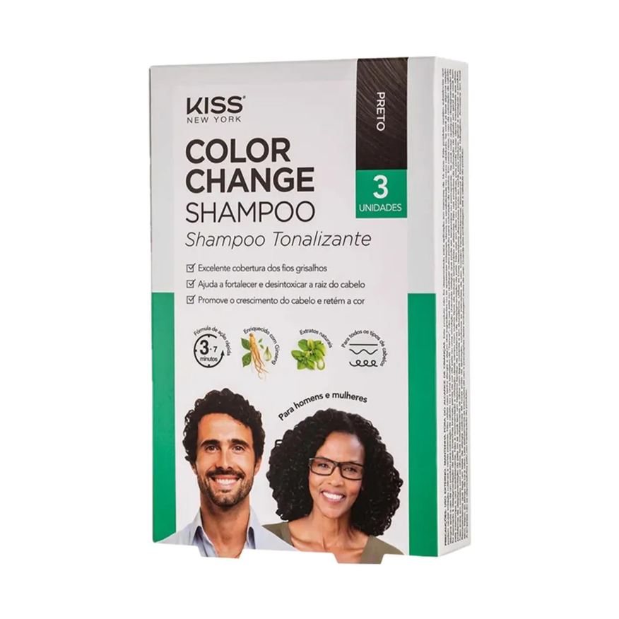 Kiss New York Color Change Shampoo Tonalizante Preto
