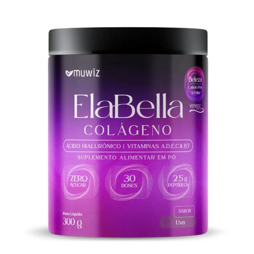 Muwiz Colágeno Verisol com Ácido Hialurônico 300g Sabor Uva