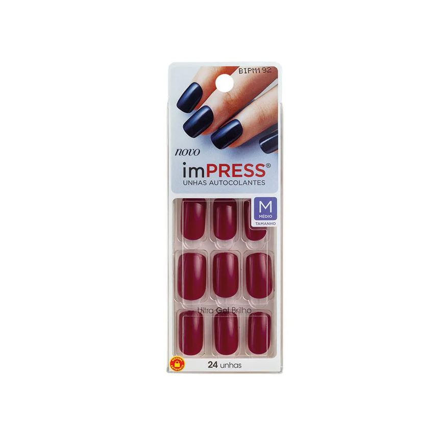 Kiss New York Unhas Postiças Kiss Ny Impress Color Médio Bittersweet