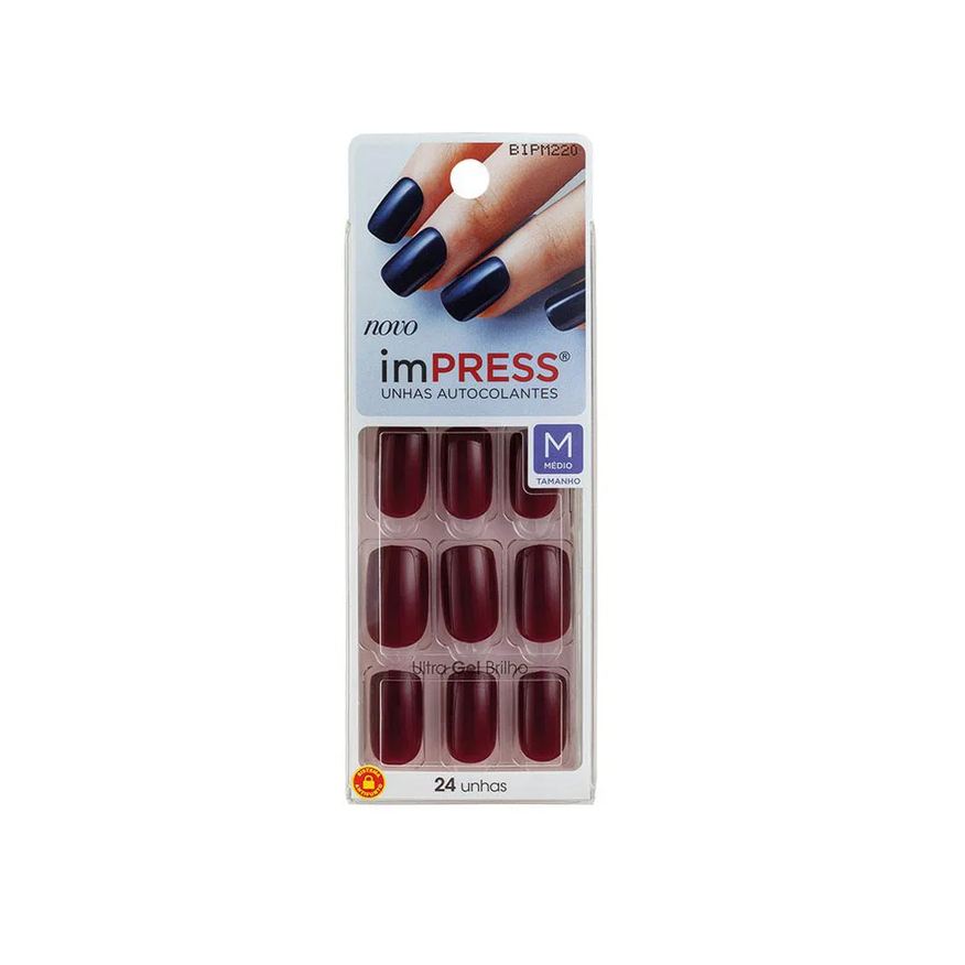 Kiss New York Unhas Postiças Kiss Ny Impress Color Médio Pretty