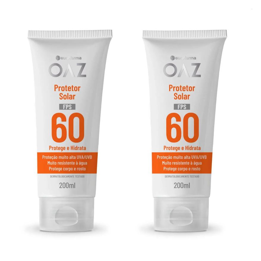 Kit com 2 - Protetor Solar Oaz Fps 60 200ml Protege Hidrata