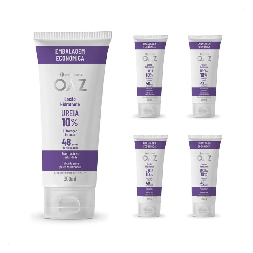 Kit com 4 - Loção Hidratante Oaz Creme de Ureia de 10% 300ml