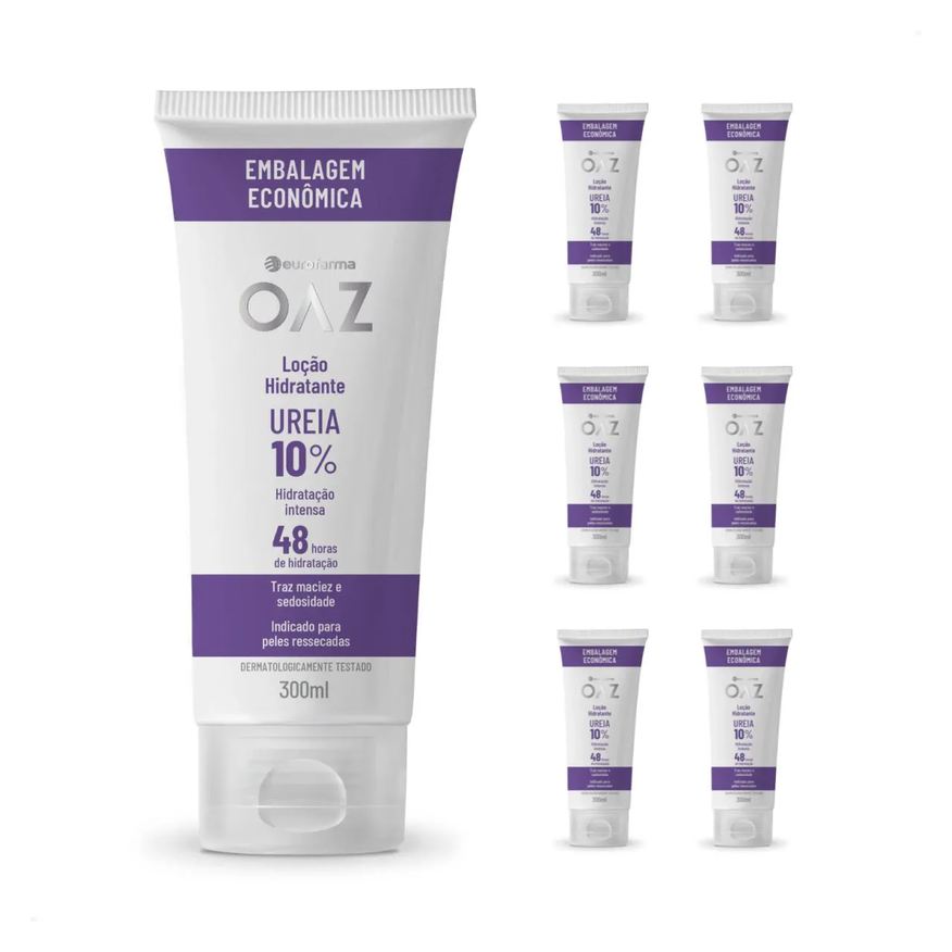 Kit com 6 - Loção Hidratante Oaz Creme de Ureia de 10% 300ml
