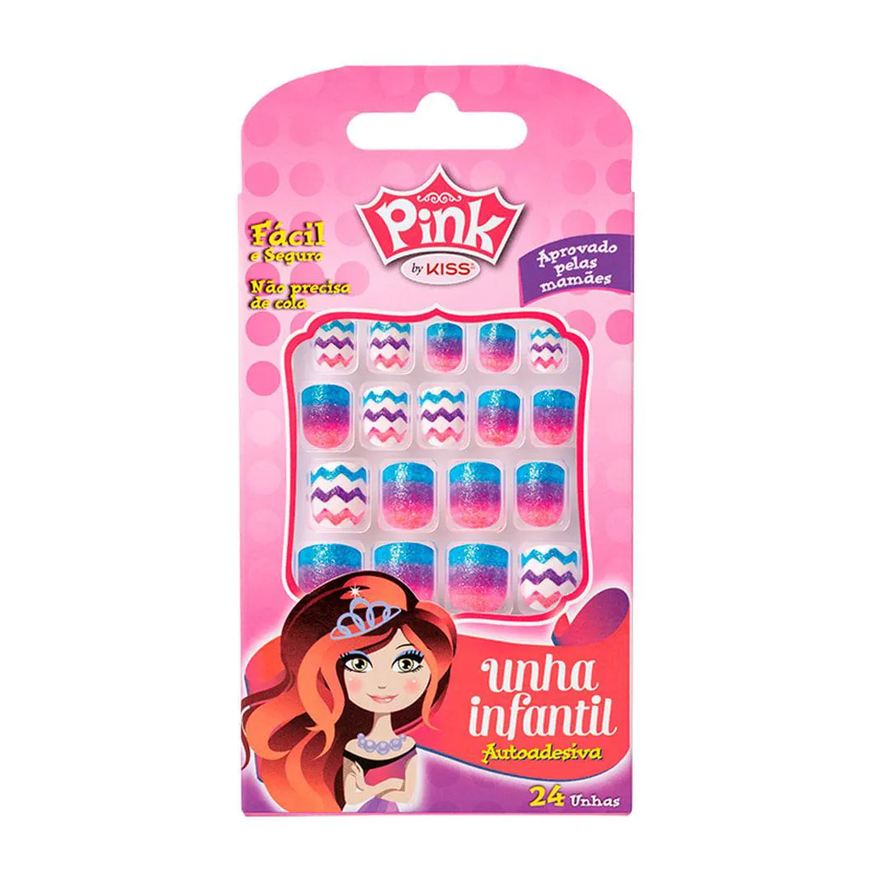 Kiss New York Unhas Postiças Infantis Kiss Ny Rainbow