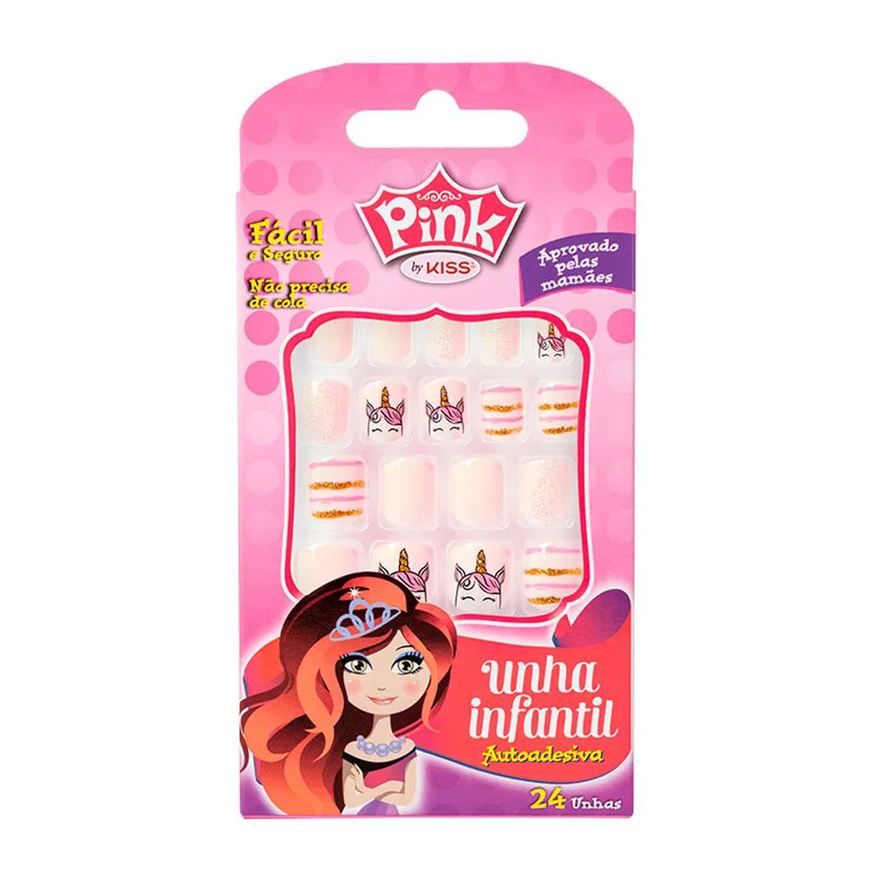 Kiss New York Unhas Postiças Infantis - Unicorn