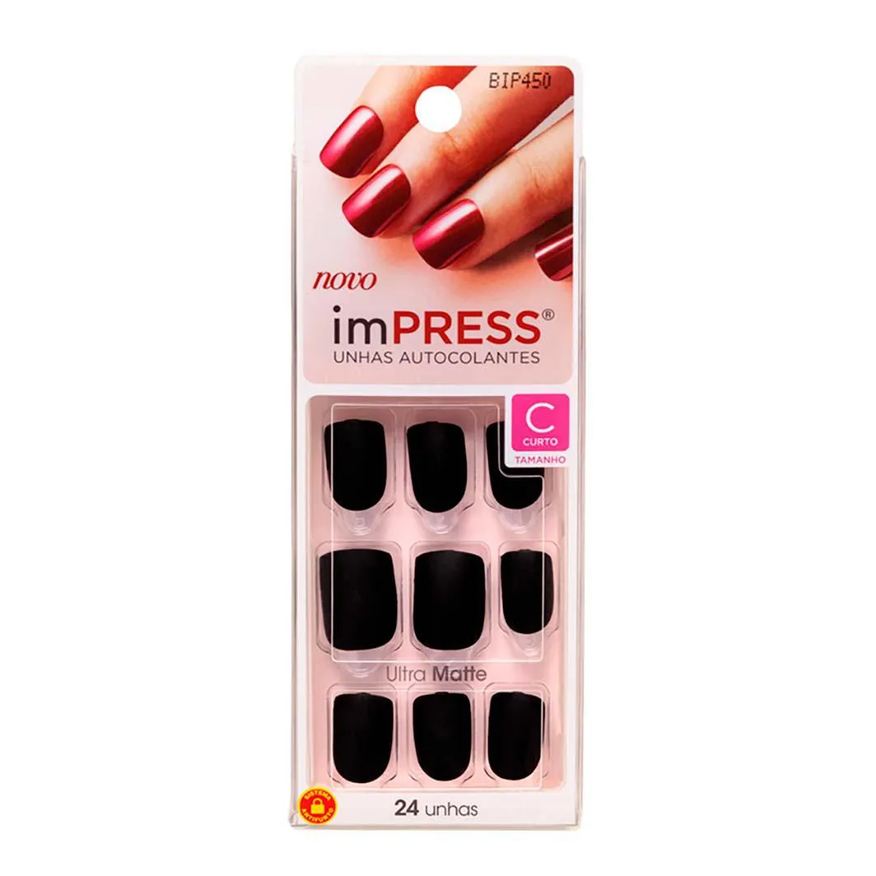 Kiss New York Unhas Postiças Kiss Ny Impress Matte Ct Born Prett
