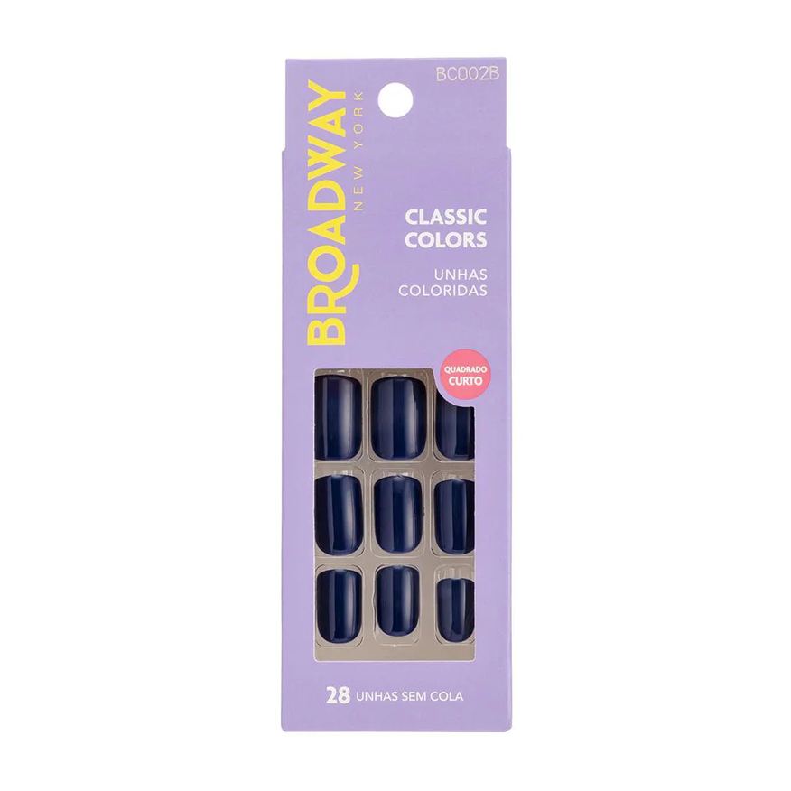 Kiss New York Unhas Coloridas Kiss Ny Broadway Baby Blue Quadrado Curto