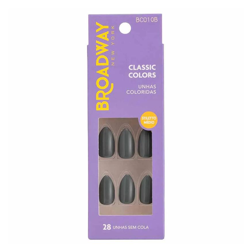 Kiss New York Unhas Coloridas Kiss Ny Broadway Cool Mint - Stiletto Médio
