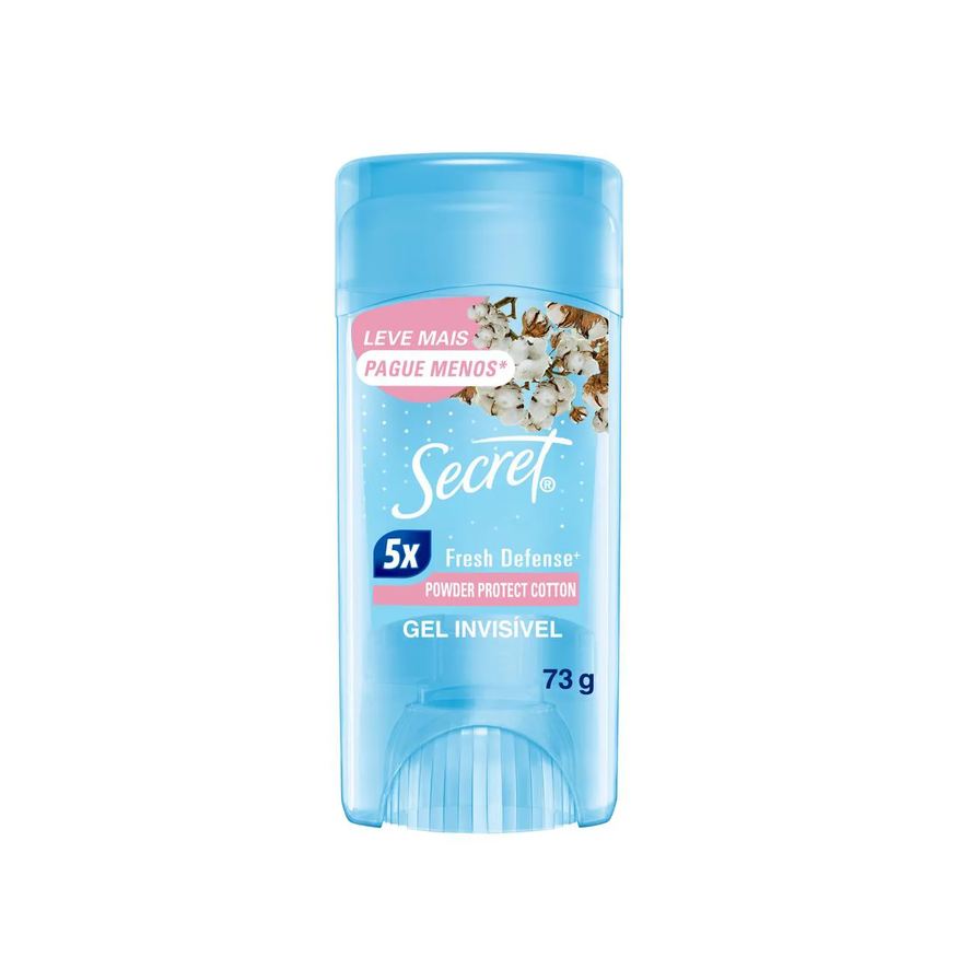 Antitranspirante Desodorante Stick Gel Secret Powder Protect Cotton Feminino 48h 73g