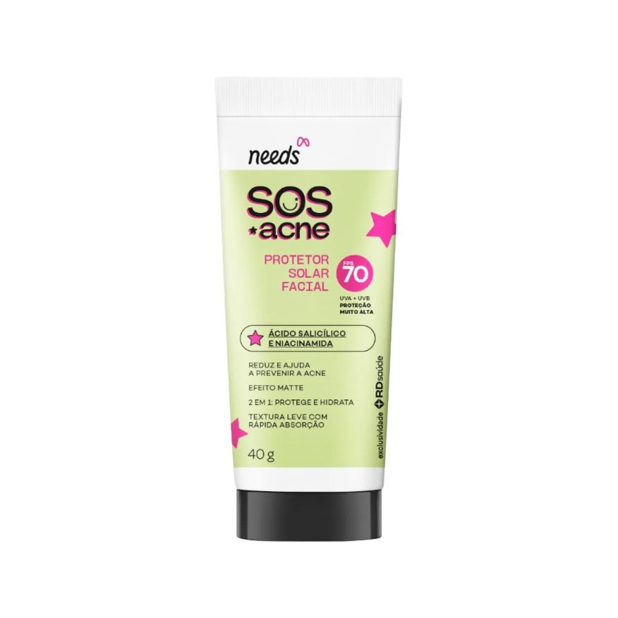 Needs Protetor Solar Facial SOS Acne FPS 70 40g