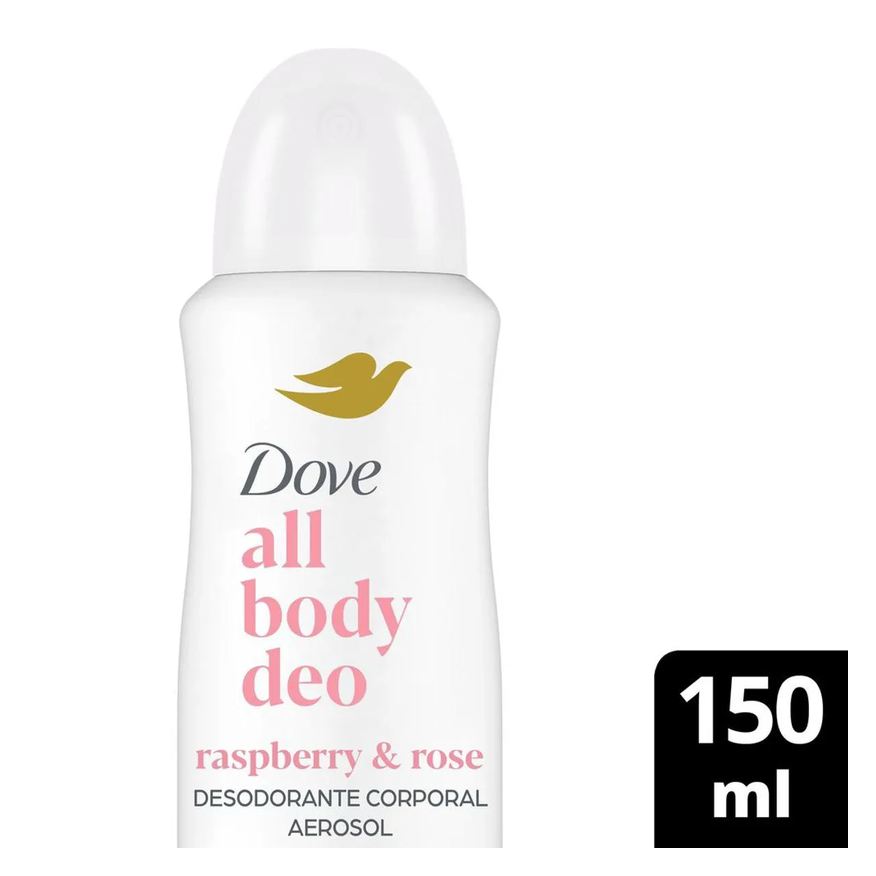 Dove Desodorante Corporal Aerossol All Body Deo Raspberry & Rose 150ml