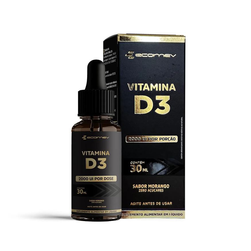 Ecomev Vitamina D3 2.000Ui em Gotas 30ml - Sabor Morango