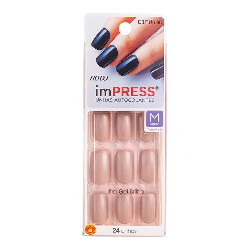 Kiss New York Unhas Autocolantes Impress - Color Médio Sea Sand