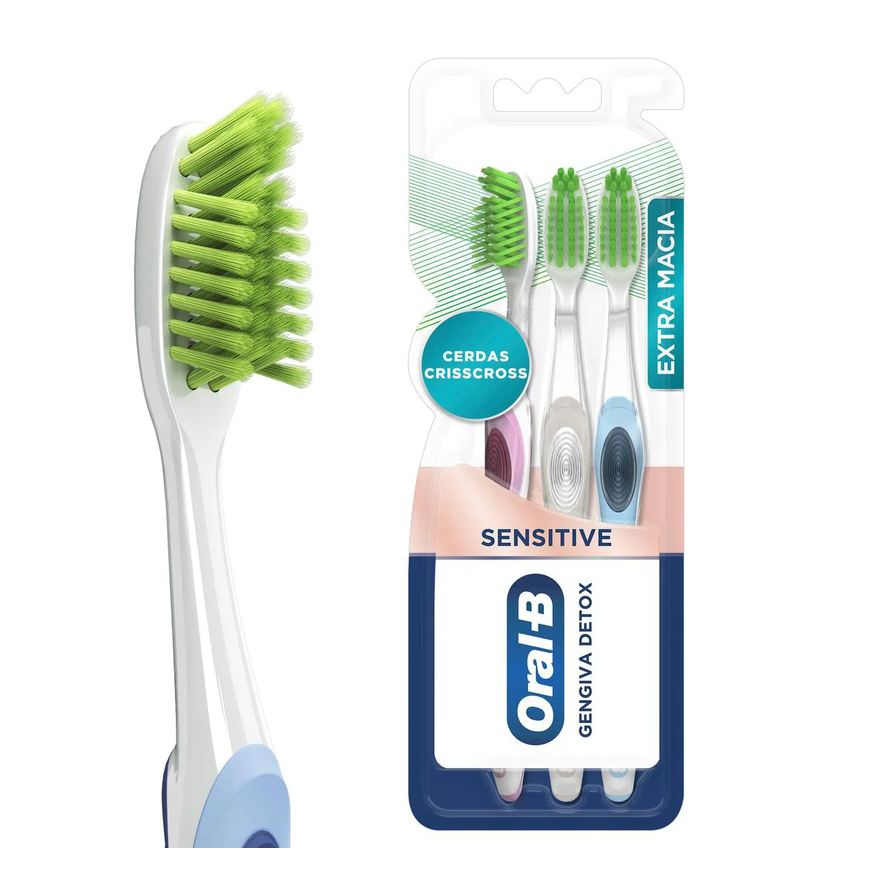 Oral-B Escova de Dente Gengiva Detox Sensitive 3 unidades