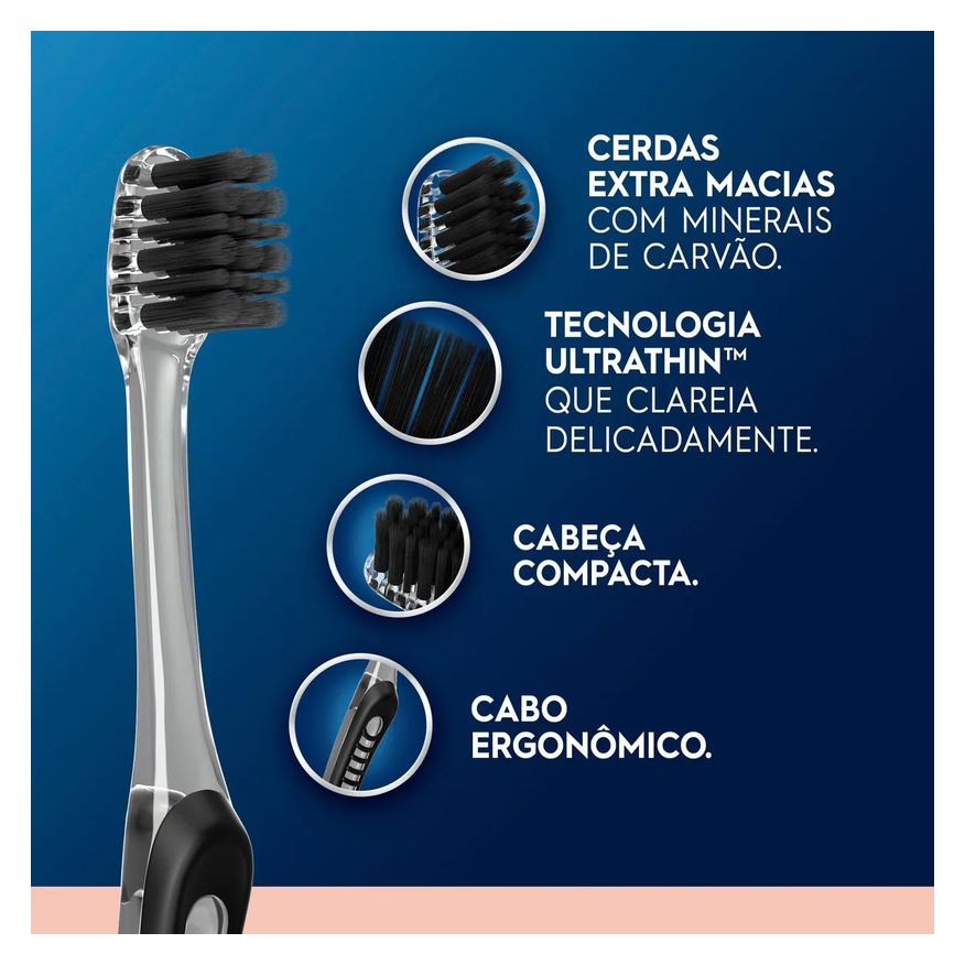 Oral-B Escova de Dente Purification Sensitive Cerdas Ultrafinas Minerais de Carvão 2 unidades