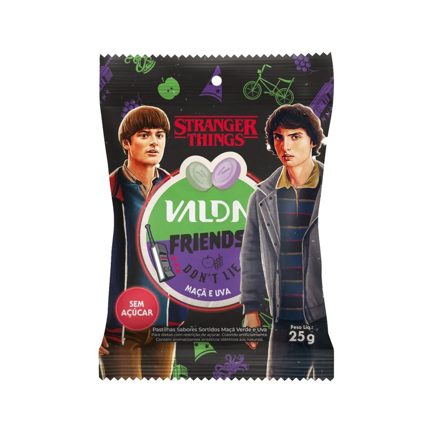 Valda Pastilha Stranger Things Friends Maça e Uva 25g
