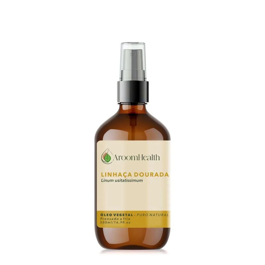 Aroom Health Óleo Vegetal Puro Natural de Linhaça Dourada - 500ml