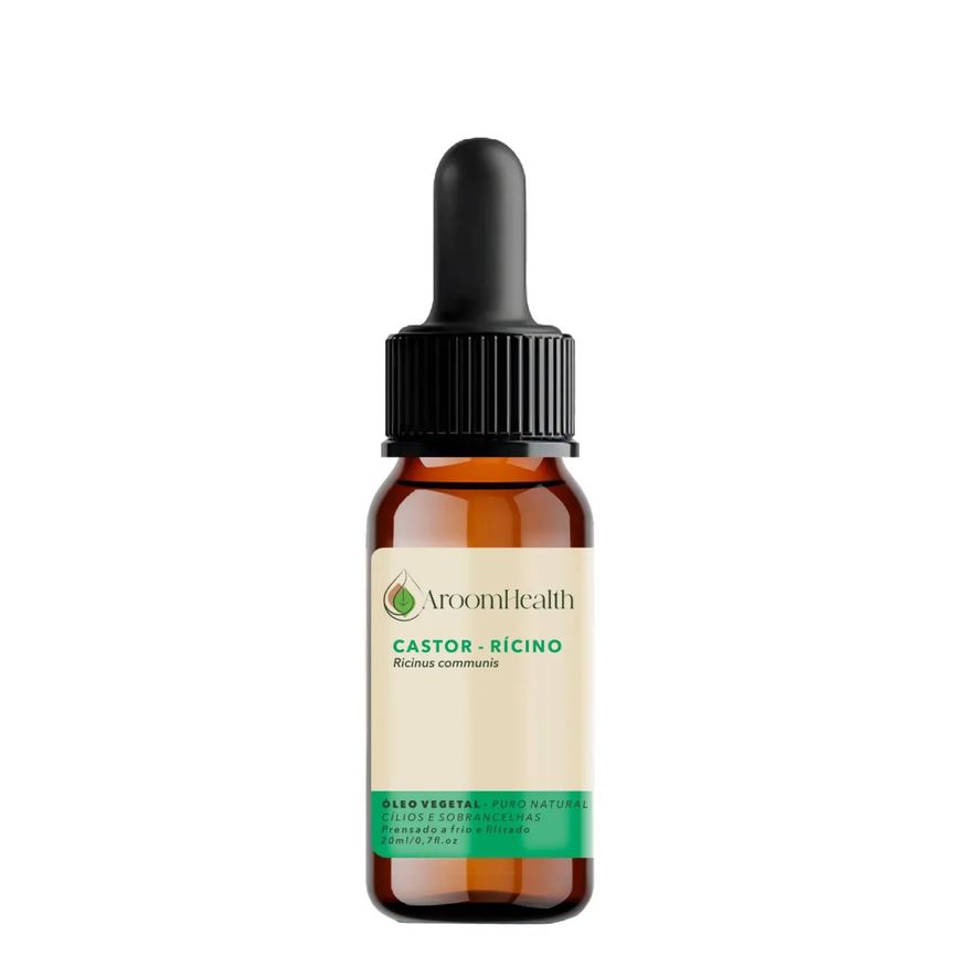 Aroom Health Óleo Vegetal Puro Natural de Rícino Cílios e Sobrancelhas - 20ml