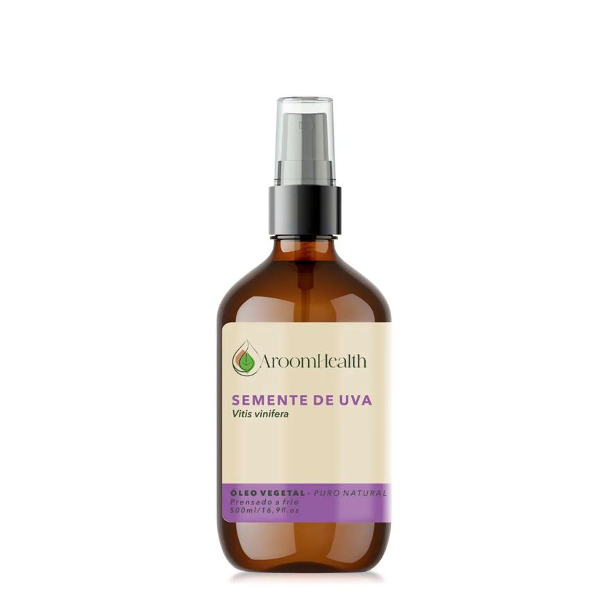 Aroom Health Óleo Vegetal Puro Natural de Semente de Uva - 500ml