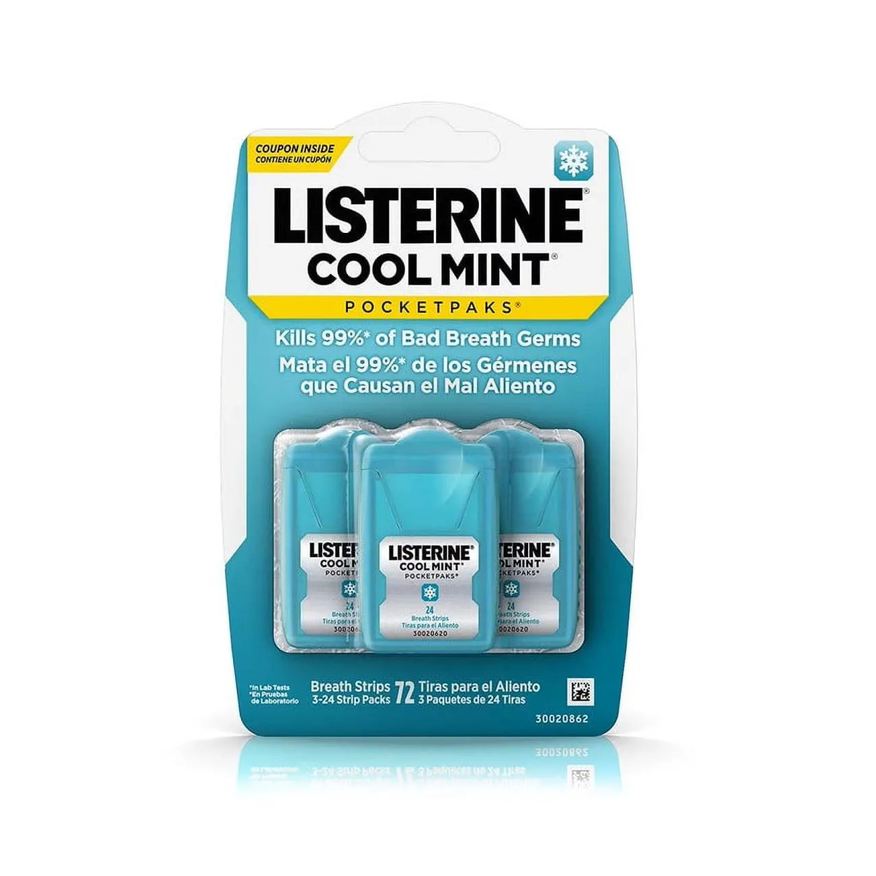 Listerine Pocketpaks Cool Mint - 72 Tiras Refrescantes