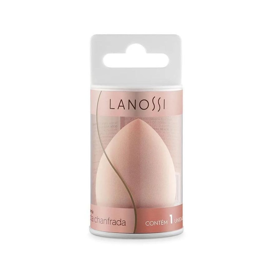 Lanossi Esponja de Maquiagem Formato Gota Chanfrada Látex Free
