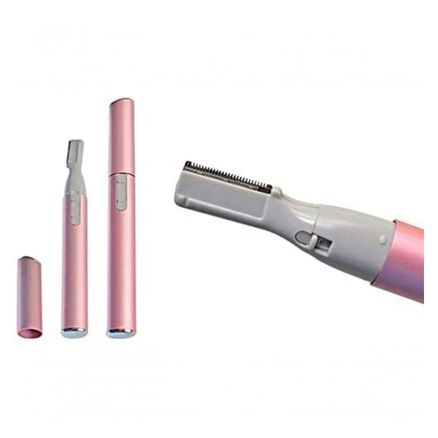 Mkb Mini Depilador Elétrico Aparador de Buço Sobrancelha Barba Caneta Rosa