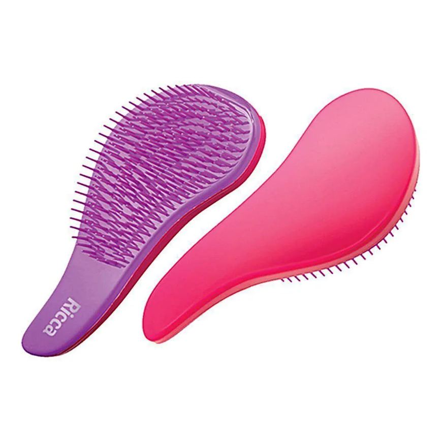 Ricca Escova de Cabelo Desembaraçar Stick Me com Adesivos Rosa-Roxo