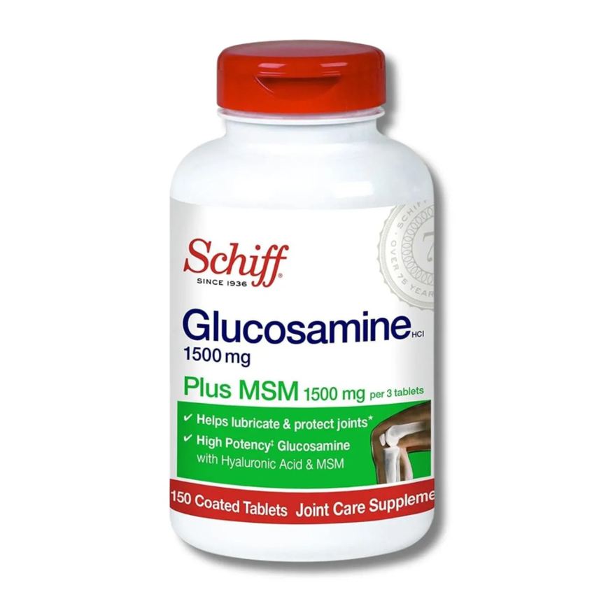 Schiff Suplemento Glucosamina 1500mg com Msm e Ácido Hialurônico, 150 Tablets
