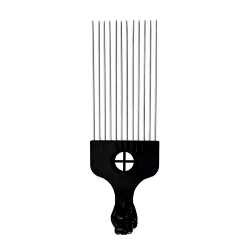 Mebabo Pente Garfo de Aço para Cabelos Crespos e Cacheados 23Cm Preto