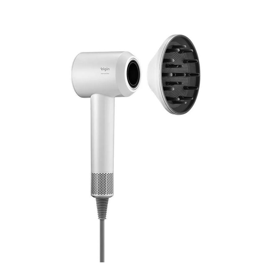 Elgin Secador de Cabelo Super Ionic 1.800W Branco Motor Bldc 3 Temperaturas Jato Frio com Difusor 220V