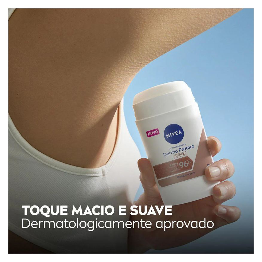 Nivea Desodorante Antitranspirante Stick Barra Derma Protect Clinical Feminino 96h 54g