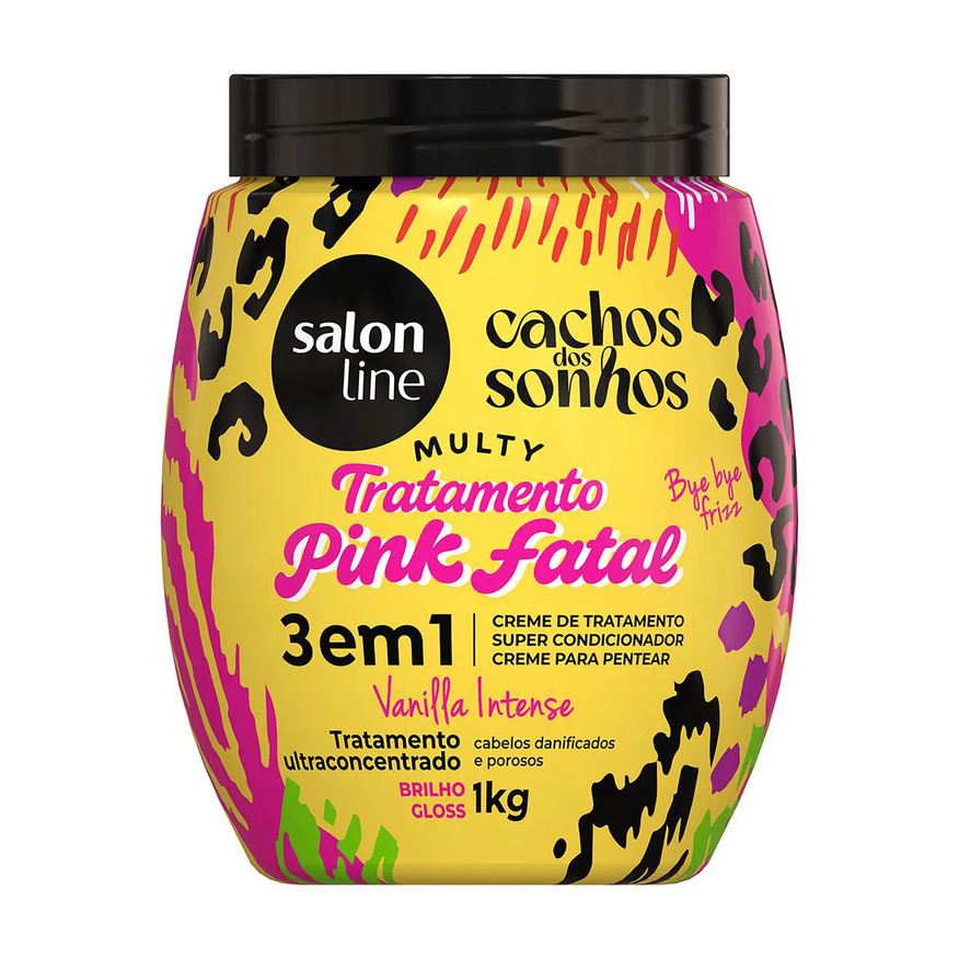 Salon Line Creme 3 em 1 Cachos dos Sonhos Multy Tratamento Pink Fatal Vanilla 1kg