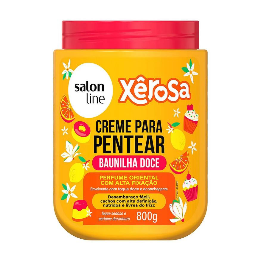 Salon Line Creme para Pentear Xêrosa Baunilha Doce 800g