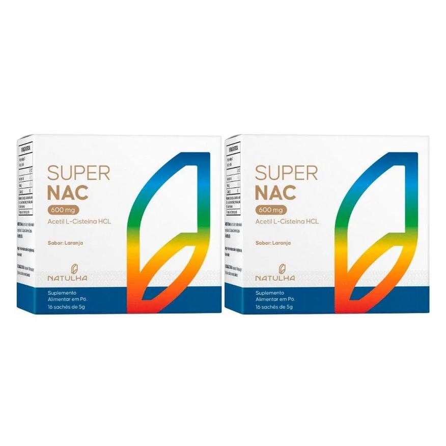 Natulha Kit 2X Super Nac (Acetilcisteina Hcl) 600mg 16 Sachês - Laranja