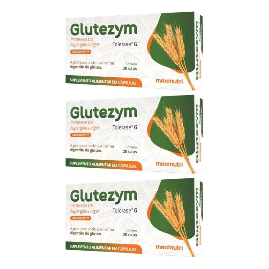 Maxinutri Kit 3X Glutezym 348.000 (Protease) 20 Cápsulas