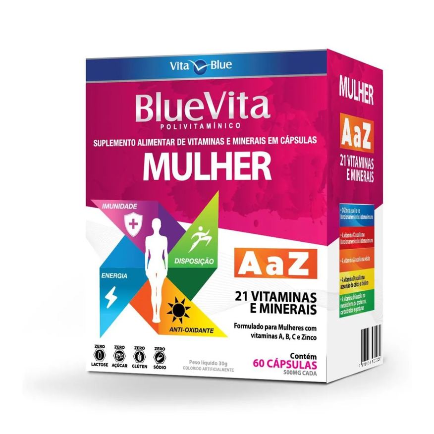 Vita Blue Blue Vita Mulher a a Z - Suplemento Alimentar - 60 Cápsulas