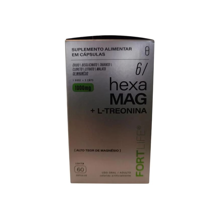 Fortlife Hexa Mag 6 Magnésios + Treonina com 60 Cápsulas - Fortilife