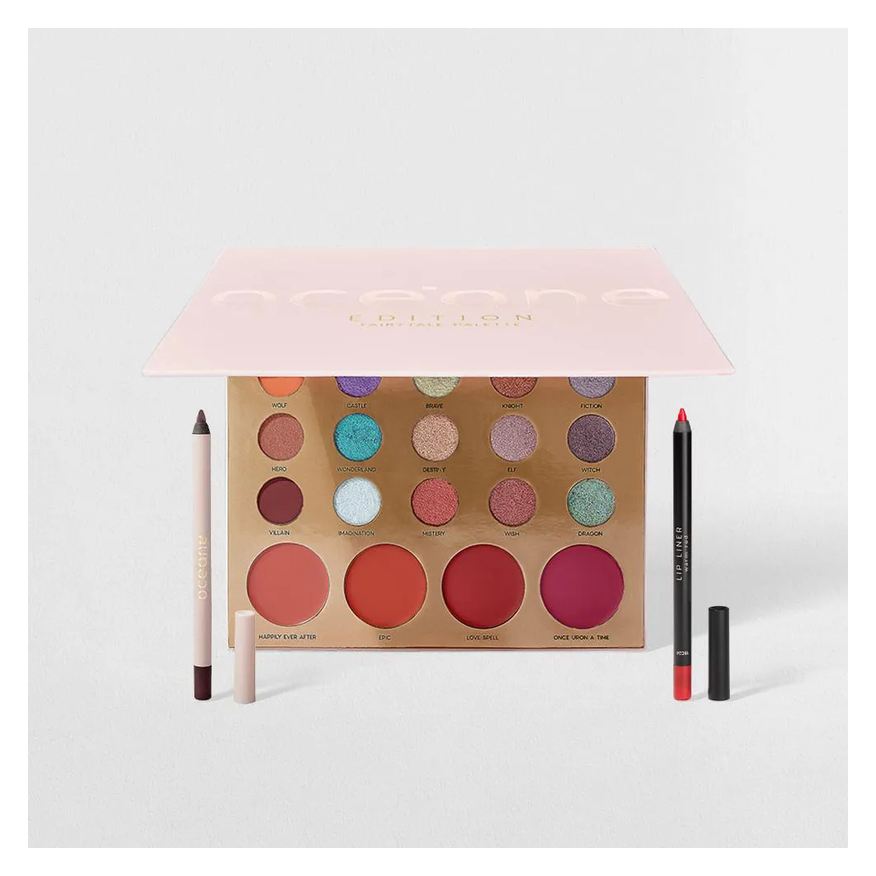 Océane Kit Paleta Multifuncional Fairytale + Lápis para Olhos Bordô + Lápis Labial Vermelho Edition (3 Produtos)
