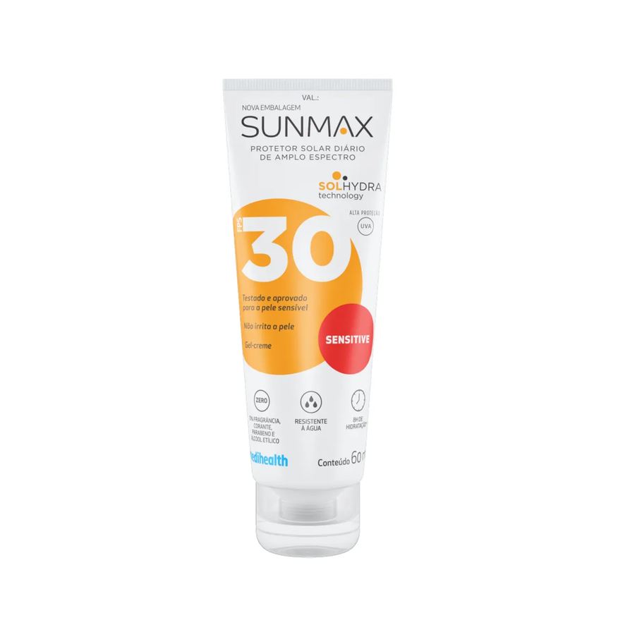 Sunmax Protetor Solar Facial Gel Creme FPS 30 Sensitive 60g
