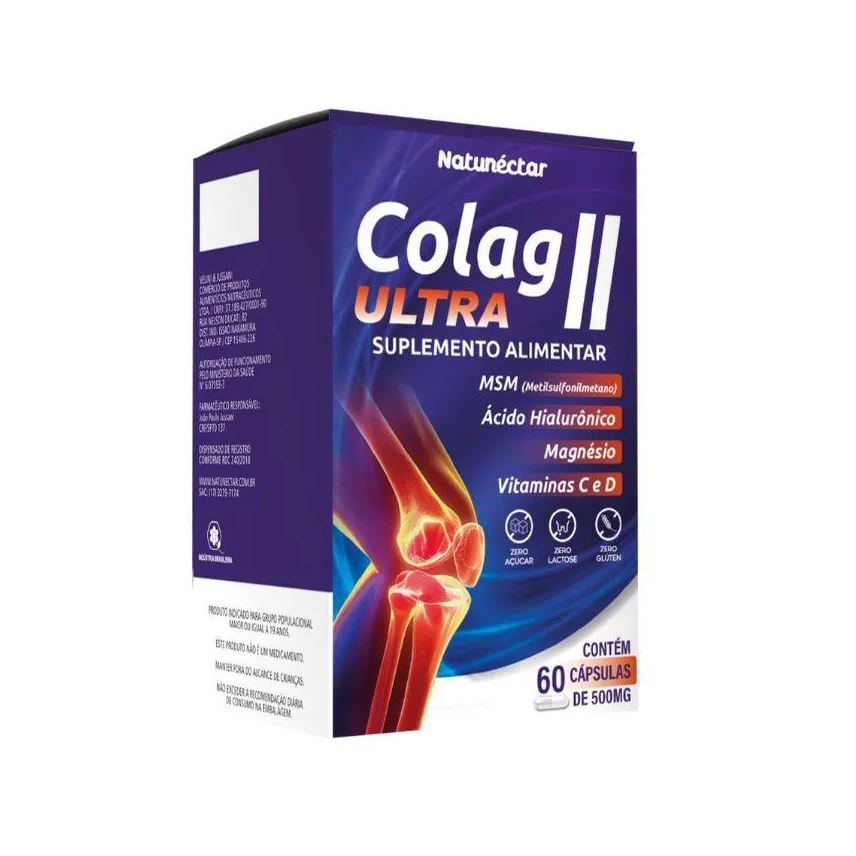 Natunéctar Colageno Tipo 2 Ultra Premium Fórmula Exclusiva Artrite Artrose Tendões Joelho Coluna 60 Cápsulas