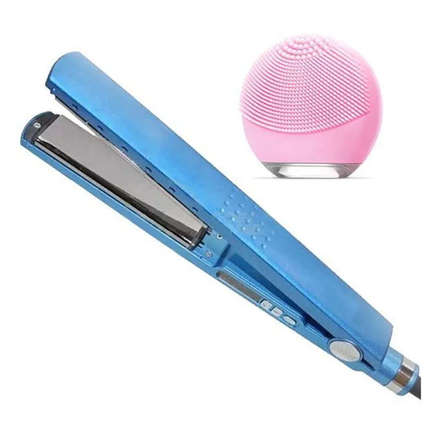 Smart Tech Kit 1 Prancha Nanotitanium + 1 Esponja Facial Rosa Bebê Nº16
