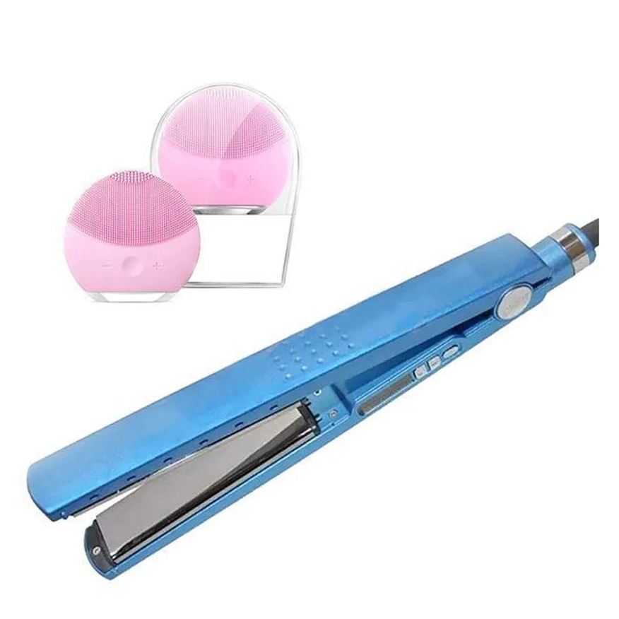 Smart Tech Kit 1 Prancha Nanotitanium + 1 Esponja Facial Rosa Bebê Nº18